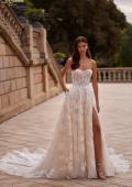 Picture of: A Line Wedding Gown with Slit in a Beautiful Lace in IIINI, Style: B1358, Back Picture