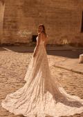 Picture of: A-Line Lace Wedding Dress with Square Neckline and Exposed Boning in IIINI, Style: B1380, Back Picture