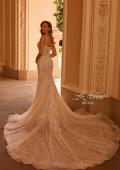Picture of: Beaded Wedding Dress with Illusion Waist and Plunge Neckline in IIINI, Style: B1383, Back Picture