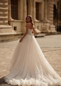 Picture of: Romatic Wedding Dress with Pearl Beaded Corset and Full Skirt in IIINI, Style: B1392, Back Picture