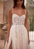 Picture of: A Line Gown with Bustier Illusion Bodice and Gorgeous Lace Applique Details in IIINI, Style: B1351, Detail Picture 1