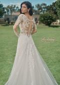 Picture of: Dramatic A-Line Dress with Plunge Neck and Lace Long Sleeves in IIINI, Style: B1235, Detail Picture 2