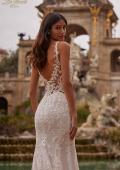 Picture of: Lace Wedding Dress with V Neckline and Sheer Side Detail in IIINI, Style: B1308, Detail Picture 2