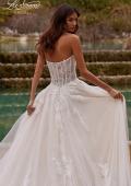 Picture of: Modern A Line Lace Wedding Gown with Straight Strapless Neckline and Corset Detail in IIINI, Style: B1343, Detail Picture 3