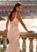 Picture of: Lace Fit-and-Flare Wedding Dress with Spaghetti Straps in IIINI, Style: B1470, Detail Picture 3