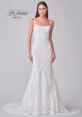 Picture of: Lace Wedding Dress with Square Neckline and Low Illusion Lace Back in IIINI, Style: B1295, Detail Picture 4