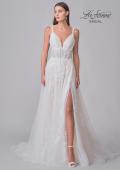 Picture of: A-Line Tulle and Lace Gown with Slit and Illusion Bodice in IIINI, Style: B1307, Detail Picture 4