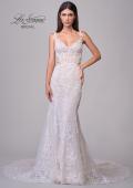 Picture of: Lace Wedding Dress with V Neckline and Sheer Side Detail in IIINI, Style: B1308, Detail Picture 4