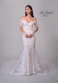 Picture of: Off the Shoulder Lace Long Sleeve Bridal Gown with Illusion Back in IIINI, Style: B1319, Detail Picture 4