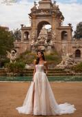 Picture of: Modern A Line Lace Wedding Gown with Straight Strapless Neckline and Corset Detail in IIINI, Style: B1343, Detail Picture 6