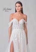 Picture of: Tulle A-Line Gown with Lace Applique Details and Off the Shoulder Top in IIINI, Style: B1273, Detail Picture 7