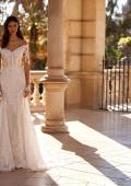 Picture of: Off the Shoulder Lace Long Sleeve Bridal Gown with Illusion Back in IIINII, Style: B1319, Detail Picture 10, Landscape