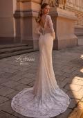 Picture of: Gorgeous Floral Beaded Wedding Dress with Long Sleeves in IIINII, Style: B1265, Back Picture