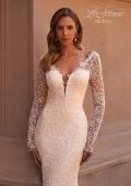 Picture of: Gorgeous Floral Beaded Wedding Dress with Long Sleeves in IIINII, Style: B1265, Detail Picture 3