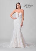 Picture of: Strapless Trumpet Wedding Dress with Illusion Lace Back and Scallop Hem in IIINII, Style: B1277, Detail Picture 4