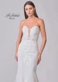 Picture of: Strapless Trumpet Wedding Dress with Illusion Lace Back and Scallop Hem in IIINII, Style: B1277, Detail Picture 7