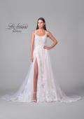 Picture of: Pretty A-Line Gown with Square Neckline and Lace Applique in IIINW, Style: B1287, Detail Picture 11