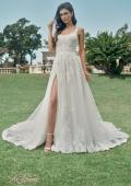 Picture of: Pretty A-Line Gown with Square Neckline and Lace Applique in IIINW, Style: B1287, Back Picture