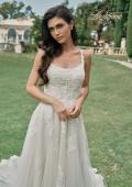 Picture of: Pretty A-Line Gown with Square Neckline and Lace Applique in IIINW, Style: B1287, Detail Picture 1