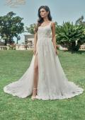 Picture of: Pretty A-Line Gown with Square Neckline and Lace Applique in IIINW, Style: B1287, Detail Picture 3