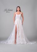 Picture of: Pretty A-Line Gown with Square Neckline and Lace Applique in IIINW, Style: B1287, Detail Picture 5