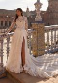 Picture of: Long Sleeve Lace Wedding Dress with High Neck and Slit in IIIRRI, Style: B1472, Main Picture