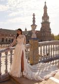 Picture of: Long Sleeve Lace Wedding Dress with High Neck and Slit in IIIRRI, Style: B1472, Detail Picture 8
