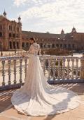Picture of: Long Sleeve Lace Wedding Dress with High Neck and Slit in IIIRRI, Style: B1472, Detail Picture 10