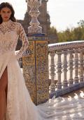 Picture of: Long Sleeve Lace Wedding Dress with High Neck and Slit in IIIRRI, Style: B1472, Detail Picture 11, Landscape