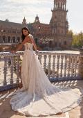 Picture of: Long Sleeve Lace Wedding Dress with High Neck and Slit in IIIRRI, Style: B1472, Detail Picture 2