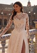 Picture of: Long Sleeve Lace Wedding Dress with High Neck and Slit in IIIRRI, Style: B1472, Detail Picture 3
