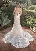 Picture of: Wedding Gown with Beautiful Clover Train and Lace Applique in IILIII, Style: B1158, Back Picture