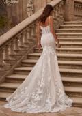 Picture of: Long Lace Mermaid Wedding Gown with Modified Scoop Neck and Corset Back in IINI, Style: B1335, Main Picture