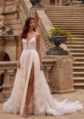 Picture of: Beautiful Lace A Line Wedding Gown with Deep V Illusion Neckline and Pockets in IINI, Style: B1338, Main Picture