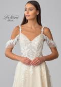 Picture of: Sparkle Lace Gown with Off the Shoulder Sleeve and Slit in IINI, Style: B1020, Detail Picture 8
