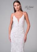 Picture of: Lace Plunge Neck Bridal Dress with Gorgeous Full Train in IINI, Style: B1216, Detail Picture 10