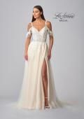 Picture of: Sparkle Lace Gown with Off the Shoulder Sleeve and Slit in IINI, Style: B1020, Detail Picture 11
