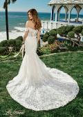 Picture of: Off the Shoulder Lace Deep V Wedding Gown in IINI, Style: B1016, Back Picture