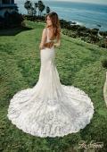 Picture of: Plunge Neck Gown with Illusion Lace Bodice in IINI, Style: B1081, Back Picture