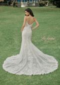 Picture of: Lace Plunge Neck Bridal Dress with Gorgeous Full Train in IINI, Style: B1216, Back Picture