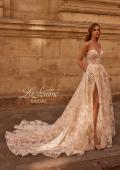 Picture of: Beautiful Strapless Lace Gown with Plunge Neckline and Illusion Waist in IINI, Style: B1384, Back Picture
