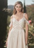 Picture of: Sparkle Lace Gown with Off the Shoulder Sleeve and Slit in IINI, Style: B1020, Detail Picture 1