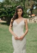 Picture of: Mermaid Lace Wedding Gown with V Neck and Criss Cross Back in IINI, Style: B1133, Detail Picture 1