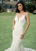 Picture of: Lace Plunge Neck Bridal Dress with Gorgeous Full Train in IINI, Style: B1216, Detail Picture 1