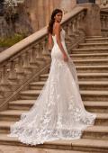 Picture of: Long Lace Mermaid Wedding Gown with Modified Scoop Neck and Corset Back in IINI, Style: B1335, Detail Picture 1