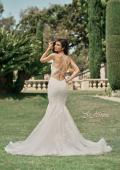 Picture of: Mermaid Lace Wedding Gown with V Neck and Criss Cross Back in IINI, Style: B1133, Detail Picture 3