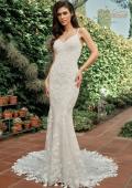 Picture of: V-Neck Lace Wedding Dress with Elegant Lace Trim Train in IINI, Style: B1286, Detail Picture 3