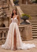Picture of: Beautiful Lace A Line Wedding Gown with Deep V Illusion Neckline and Pockets in IINI, Style: B1338, Detail Picture 3
