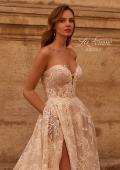 Picture of: Beautiful Strapless Lace Gown with Plunge Neckline and Illusion Waist in IINI, Style: B1384, Detail Picture 3