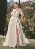 Picture of: Sparkle Lace Gown with Off the Shoulder Sleeve and Slit in IINI, Style: B1020, Detail Picture 4